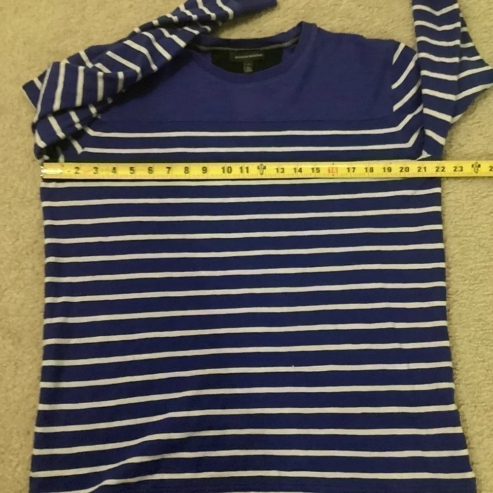 Banana Republic Men’s XL Tall Royal Blue Cream 100% Cotton Striped Sweater EUC